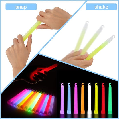 25 Pack Glow Sticks,Ultra Bright Glow Sticks Bulk,6 Inch Glowsticks with 12 Hour Duration,Glow in The Dark Sticks for Kids Party Supplies Party Favors,Emergency Glow Sticks for Camping,Survival Kit