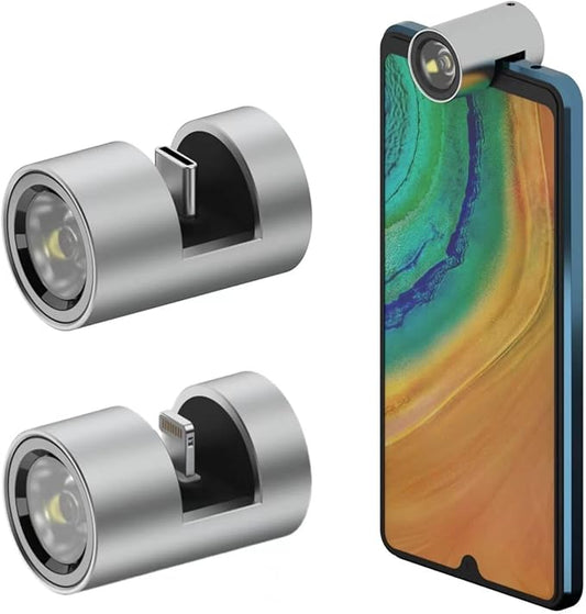 Mobile Phone External Flashlight, 280 lumens Mini Flashlight, Lightning Interface Flashlight, no Need to Charge, Suitable for Camping, Hiking, Night Riding and Running, etc(Lightning), Argent