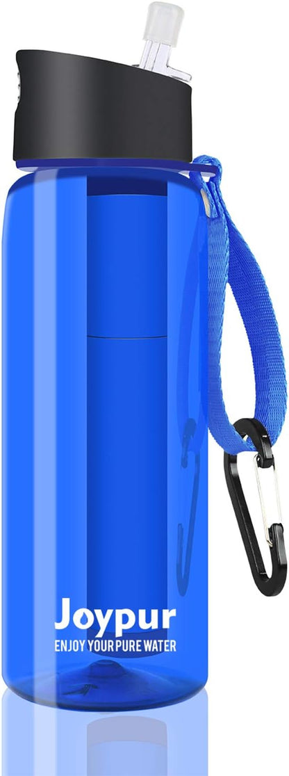 0.01 μm Ultra Filtration Portable Water Bottle - 4-Stage Filtered BPA-Free Reusable Water Bottle - for Survival,Hiking,Emergency,Camping and Backpacking