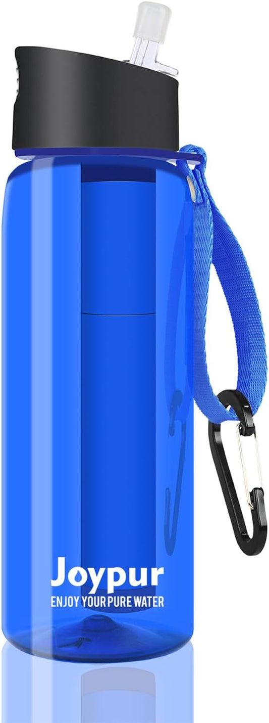 0.01 μm Ultra Filtration Portable Water Bottle - 4-Stage Filtered BPA-Free Reusable Water Bottle - for Survival,Hiking,Emergency,Camping and Backpacking