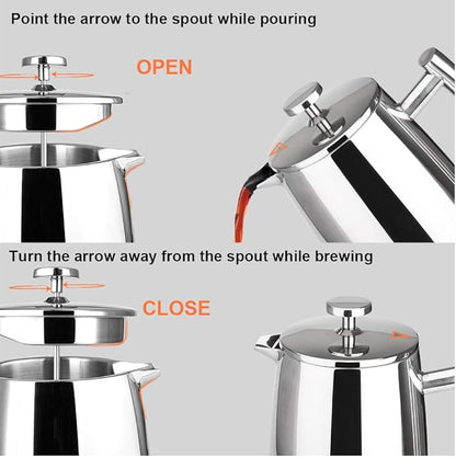 Secura French Press Coffee Maker, 34-Ounce, 304 Stainless Steel Insulated Coffee Press with Extra ScreenSecura French Press Coffee Maker, 34-Ounce, 304 Stainless Steel Insulated Coffee Press with Extra Screen