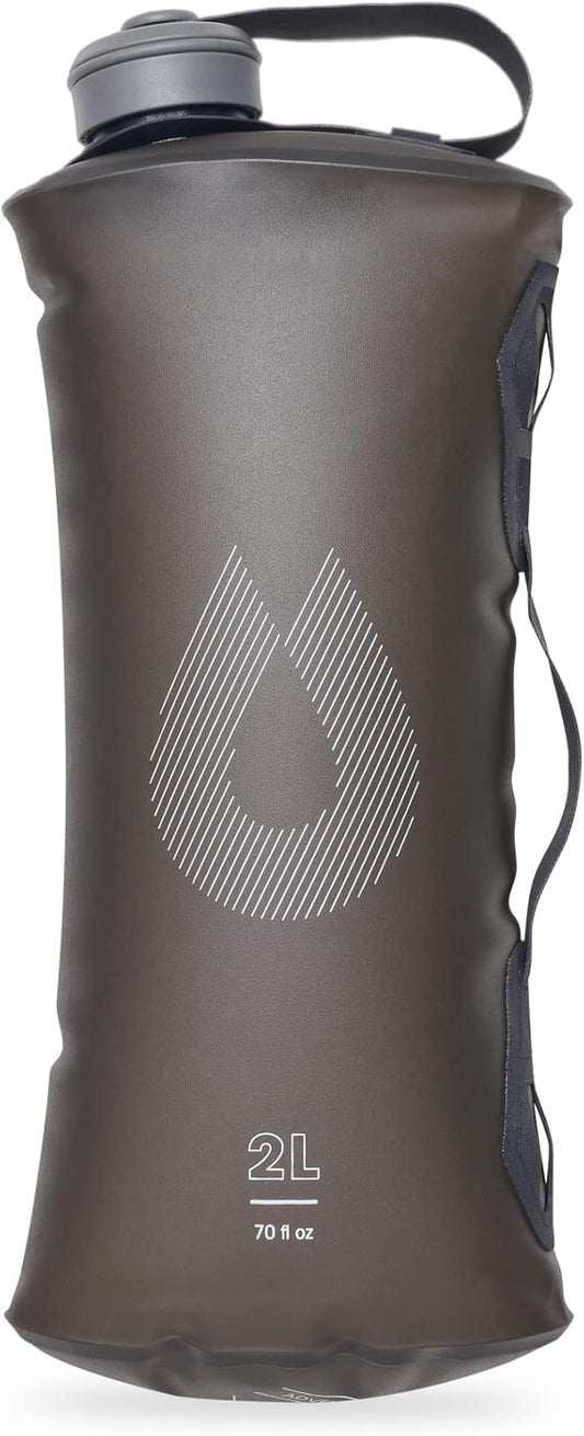 Hydrapak Seeker - Collapsible Water Storage (2L/70oz) - BPA & PVC Free Camping Hydration Reservoir Bag - Mammoth Grey