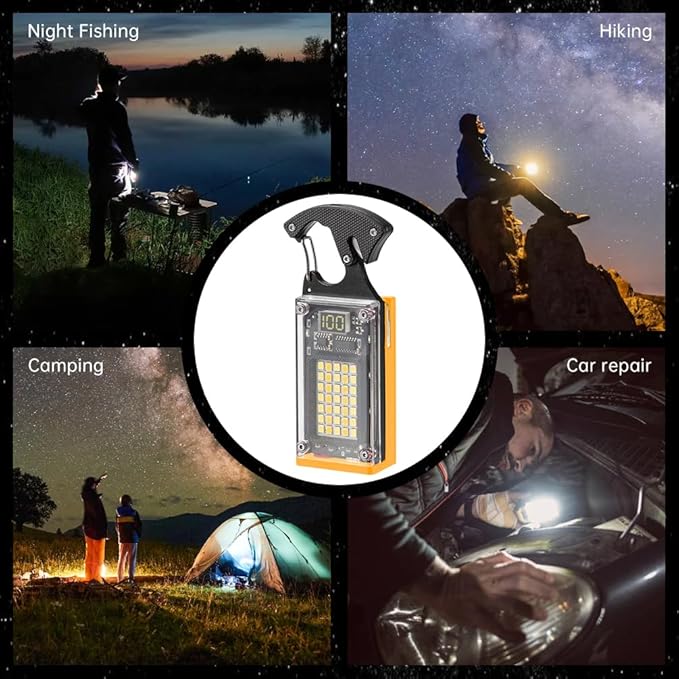 LED Small Flashlight, Keychain Light, COB Multi-Function Mini Work Light, 1000 Lumens Rechargeable, 8 Lighting Modes, Fire Starter, Seat Belt Cutter, Screwdriver, Yellow