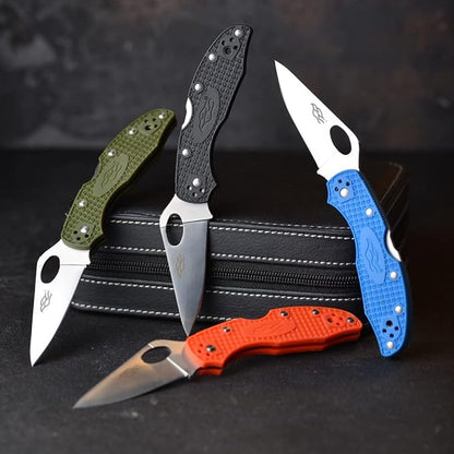 Firebird GANZO F759MS-BK Serrated Blade Pocket Folding Knife 440C Stainless Steel Serrated Blade Nylon Glass Fiber Anti-Slip Handle with Clip Fishing Camping EDC Knife (Black)
