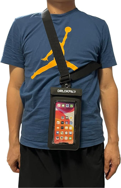 DRLOKPAK surfing waterproof Waist pouch Crossbody Chest Bag Fanny Pack Snorkeling Swimming Bag Beach Floating Dry Phone case holder (Orange)