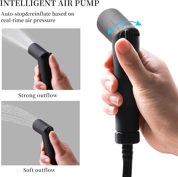 Portable Shower,5 Gallons/20L Camping Shower Bag with Electric Air Pump,Water Level Window,Solar Shower with Hot Water,Adjustable Nozzle,Camp Shower for Beach Hiking Outdoor Camping Trip