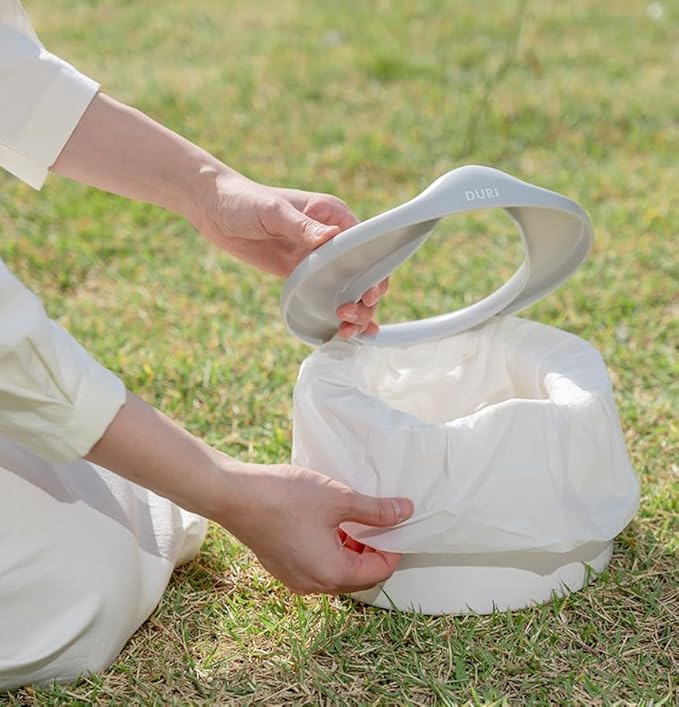 DURI Dount Foldable Potty, Portable, One-Touch Folding, Camping, Includes Travel Bag