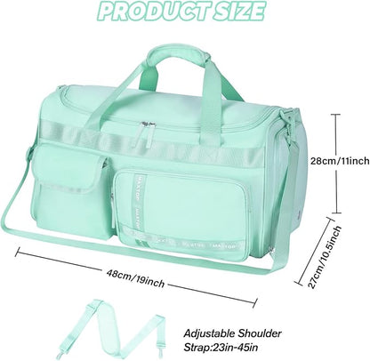 MAXTOP Gym Bag for Women Men Travel Duffle Bag Large Capacity Carry On Weekender Overnight Bag With Shoe Compartment Gym Tote Dry Wet Separation Duffel Bag for Travel