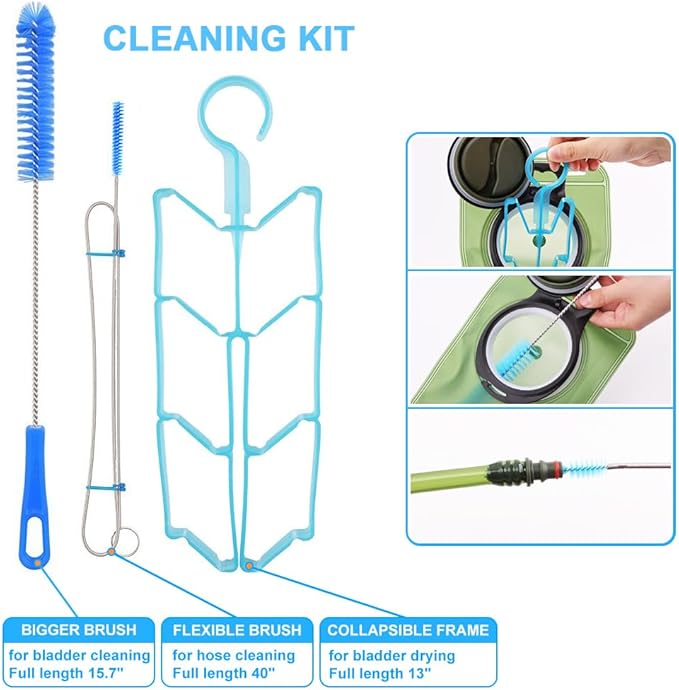 Hydration Bladder, 1.5L-2L-3L Water Bladder for Hiking Backpack Leak Proof Water Reservoir Storage Bag, BPA-Free Water Pouch Hydration Pack for Camping Cycling Running, Military Green 1.5-2-3 Liter