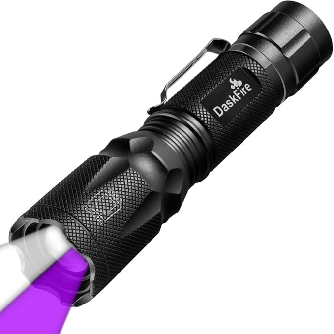 2 in 1 Blacklights Flashlight, UV 395nm Ultraviolet Torch Light High Lumen for Home Security, Outdoor Camping Cycling Hiking, Scorpion Hunting, Pet Urine Stain Detect, Car Fuel Leak