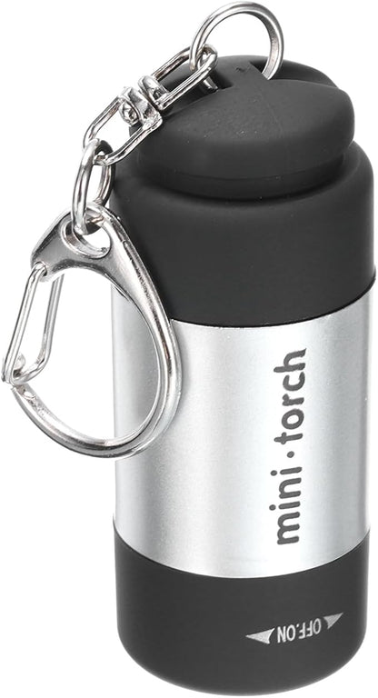 PATIKIL Mini Keychain Flashlight, Pocket LED Flashlight Portable Torch USB Rechargeable for Outdoor Camping Party, Silver Tone