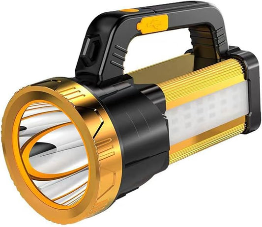 Rechargeable Handheld Spotlight Flashlights High Lumens Camping Essentials Lantern Battery Powered, 4 Light Modes Portable Bright Spot Light Searchlight for Emergency Power Outages Outdoor Hiking