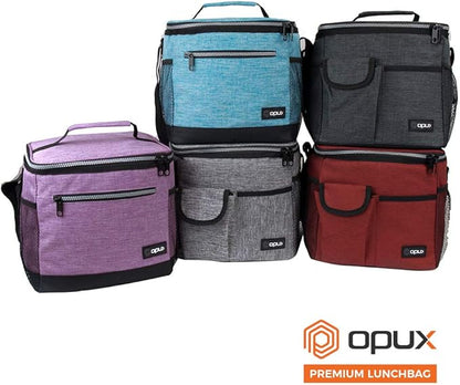 opux Extra Large Insulated Lunch Box Men Women, Lunch Bag for Work, Leakproof Soft Cooler Tote Adult, Lunch Pail, Picnic Beach Collapsible Food Bag with Shoulder Strap, Purple