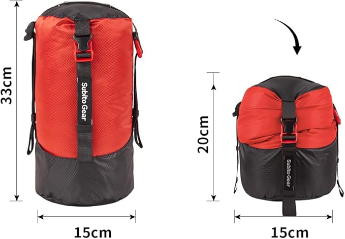 Ultra-Light Compression Stuff Sack, 70D Nylon Sleeping Bag Stuff Sack 1L/5L/7L/17L/25L Compression Bag Space Saving Gear for Camping Hiking Backpacking