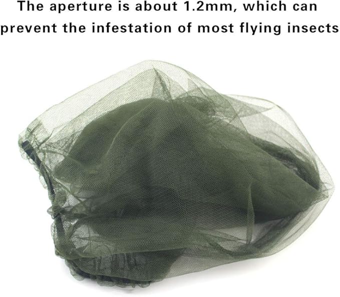 3Pcs Premium Head Net Face Mesh with Extra Fine Holes, Mosquito Hat Mask Head Cover for Camping Hiking Fishing Climbing Protecting from Bee Mosquito Gnats