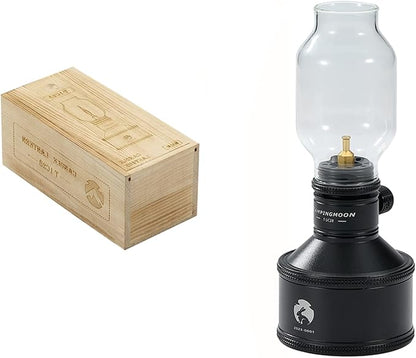 CAMPINGMOON Camping Gas Lantern Candle with Empty Tank Wooden Lantern Case Year of The Rabbit Limited Edition T-1C28