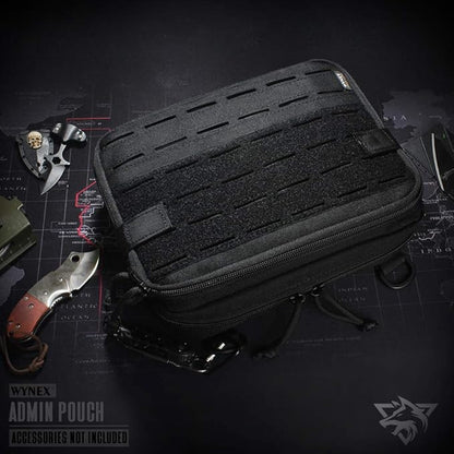 WYNEX Tactical Molle Admin Pouch of Laser Cut Design, Utility Pouches Molle Attachment Military Medical EMT Organizer with Map Pocket EDC EMT Pack IFAK Tool Holder Universal U.S.A Patch Included