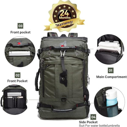 KAKA Travel Backpack, Carry On Backpack Durable Convertible Duffle Bag Fit for 15.6 Inch Laptop for Men and Women(Medium 35L)
