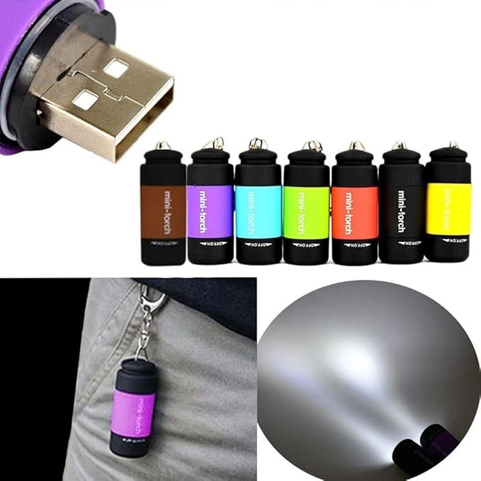 Mini Flashlight Keychain Rechargeable, Colorful Small LED Flashlight Torches for Kids/Adult Hiking Camping,Waterproof Pocket Flashlight for Kids for Backpack,(12 Pack)