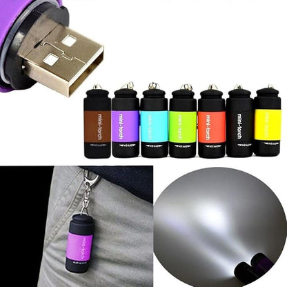 Mini Flashlight Keychain Rechargeable, Colorful Small LED Flashlight Torches for Kids/Adult Hiking Camping,Waterproof Pocket Flashlight for Kids for Backpack,(7 Pack)