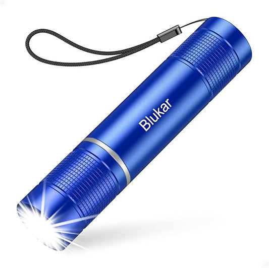 Flashlight Rechargeable,2000L High Lumens Tactical Flashlight,Super Bright Small LED Flash Light-Zoomable,Adjustable Brightness,Long Lasting for Camping,Outdoors,Christmas Gifts Men&Women-Blue