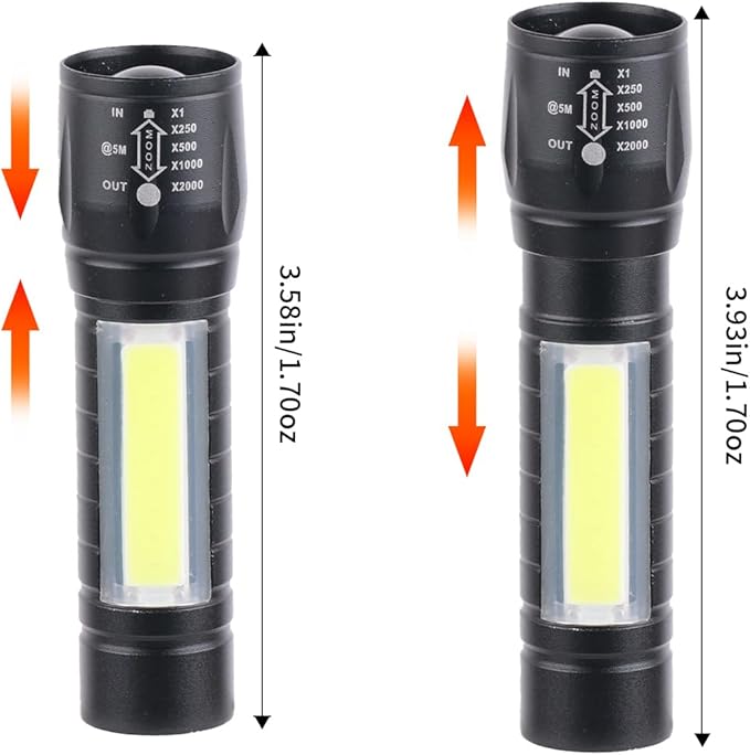 5 Pack Mini Small Pocket LED Flashlight USB Rechargeable High Lumens Bright Powerful EDC Flash Lights - Aluminum Handheld Flashlight Bulk for Kids, Portable Camping Christmas Gifts