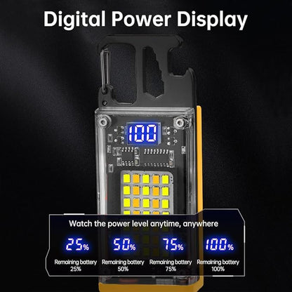 Key Chain Light, LED Small Flashlight, COB Multi-Function Mini Work Light, 1000 Lumens Rechargeable, 8 Lighting Modes with Bottle Opener, Portable Wrench, Fire Starter Function, Black