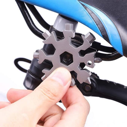 Desuccus 18-in-1 Snowflake Multi Tool, Stainless Steel Snowflake Bottle Opener/Flat Phillips Screwdriver Kit/Wrench, Stocking Stuffers for Men(Standard-Stainless Steel)