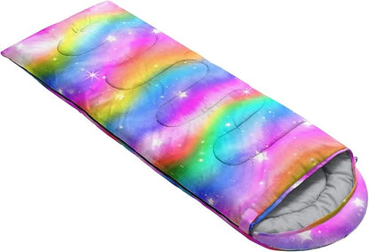 BSNTHO Rainbow Camping Sleeping Bags,3 Season Warm & Cool Weather,Lightweight,Waterproof Sleeping Bags for Adults & Kids,Traveling,and Outdoors,Camping Gear Equipment,31x90inch