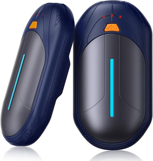 Hand Warmers Rechargeable 2 Pack, Electric Hand Warmers with 20Hrs Long Heating, 2 in 1 Portable Handwarmers Cordless USB Pocket Hands Heater Outdoor Warm Gift for Hunting, Golf, Camping, Ski