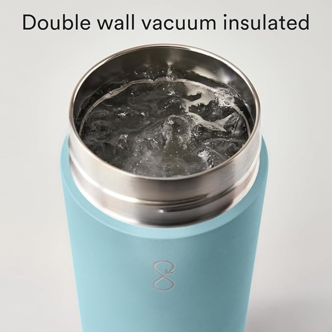Ocean Bottle - Recycled Stainless Steel Drinks Reusable Water Bottle - Eco-Friendly & Reusable - Sky Blue - 34 oz