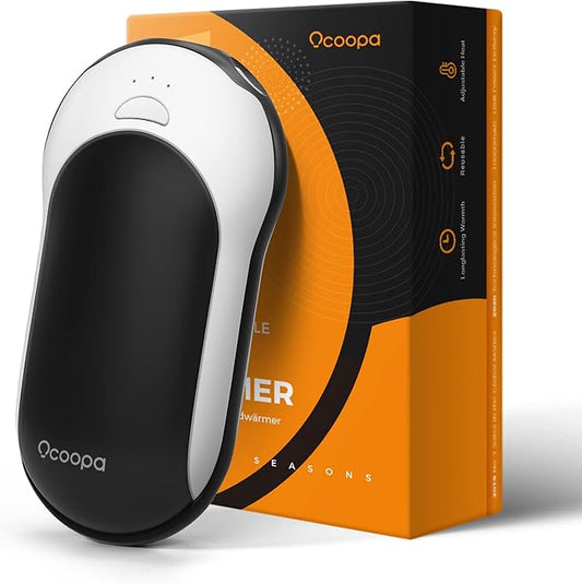 OCOOPA Hand Warmers Rechargeable, 10000mAh Electric HandWarmer, 15hrs Hands Heater, Portable Charger, 3 Levels Heating, Perfect for Golf, Hunting, Camping Gifts, H01