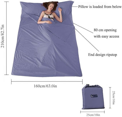 Sleeping Bag Liner Camping Sheets Travel Sheets for Hotel Lightweight Hotel Sheet Compact Sleep Bag Sack Breathable Travel Sleeping Bag for Hotels Camping Youth Picnic Adult Compact Sacks
