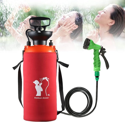 CLICIC Pressure Sprayer with 7 Spray Modes, Camping Shower with Removable Hose and Shower Head for Camping Outdoor Traveling Hiking and Pet Bath