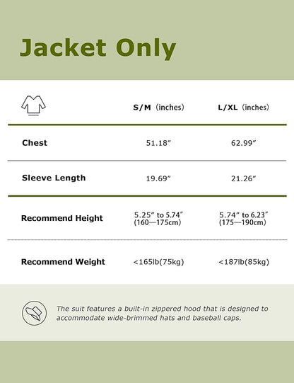 HENNCHEE Mosquito Suits for Adults, Mesh Net Bug Jacket Pant Suit, Outdoor Full Body Protection Mosquito Proof Clothing