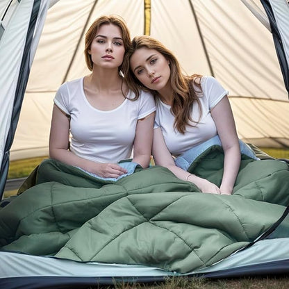 Envelope Sleeping Bag 3 Season Warm Weather Portable Compact Sleeping Bags for Adult Kids with Carry Bag for Camping Hiking Backpacking and Outdoors 59℉-77℉