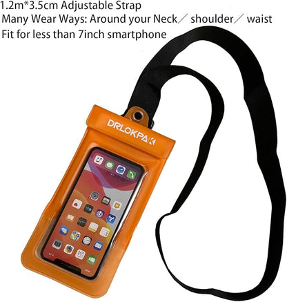 DRLOKPAK surfing waterproof Waist pouch Crossbody Chest Bag Fanny Pack Snorkeling Swimming Bag Beach Floating Dry Phone case holder (Black)