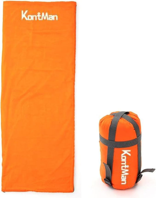 Sleeping Bag Portable Folding Sleeping Bag, KontMan Lightweight Warm Sleeping Bag for Adults, Outdoor Camping Tent Equipment and can be Used as a Quilt (Orange)