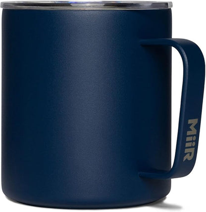 MiiR, Camp Cup, Vacuum Insulated, Splash Proof Press-Fit Slide Lid, Stainless Steel Construction, Tidal Blue, 12 Oz