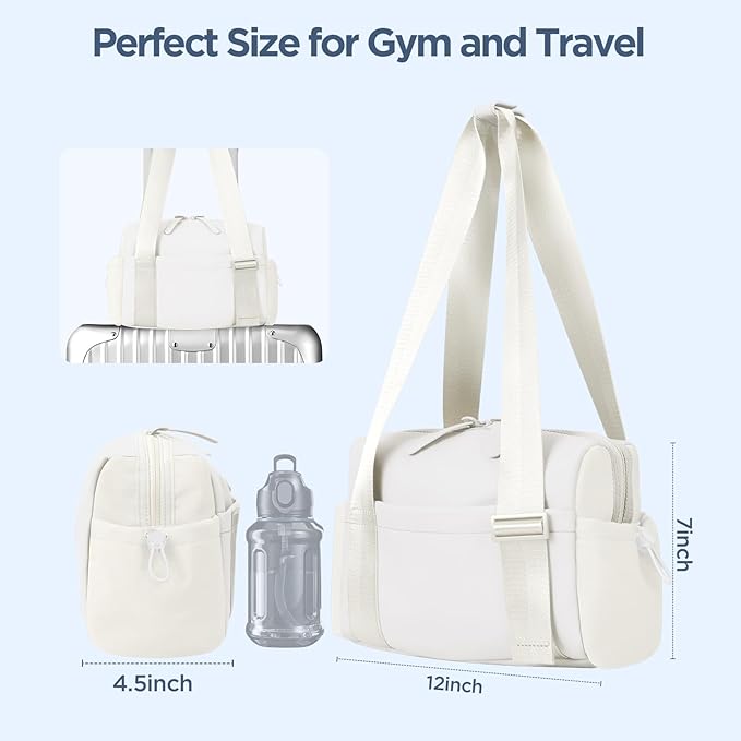 Mini Gym Bag for Women Girls Small Gym Tote Bag with Wet Compartment Waterproof Travel Duffle Bag Cute Workout Sport Bag