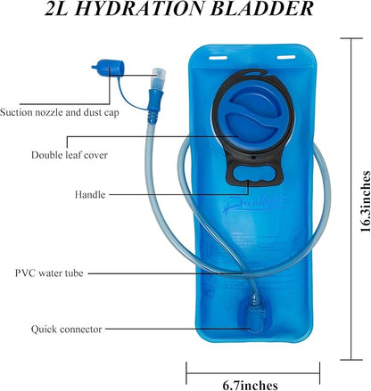 Hydration Bladder Hiking Water Bladder Leak-Proof Water Reservoir BPA Free Hydration Bag for Biking Running Camping