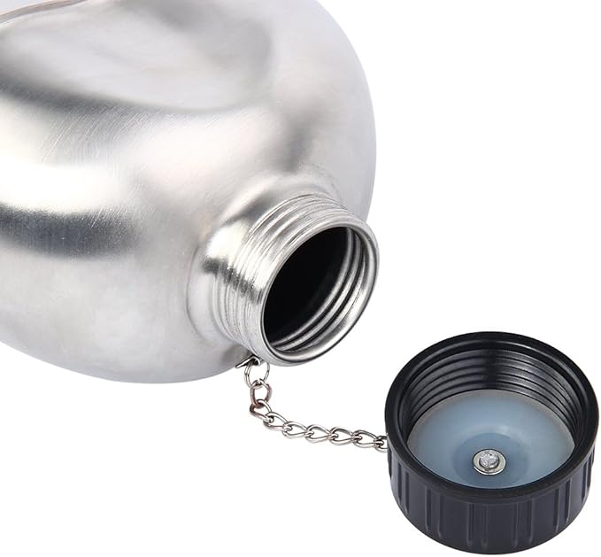 1.2QT Portable Water Bottle Stainless Steel Military Canteen with Cup Green Bag Outdoor Sport Camping Hiking Travel