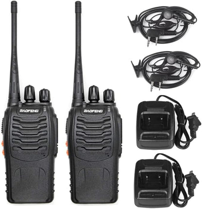 BAOFENG BF-888S Radio Handheld Two Way Radio UHF Portable Walkie Talkies for Adults, Hiking Biking Camping (2 Pack)