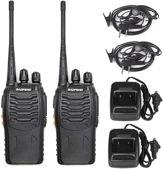 BAOFENG BF-888S Radio Handheld Two Way Radio UHF Portable Walkie Talkies for Adults, Hiking Biking Camping (2 Pack)