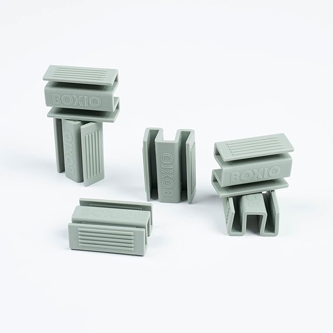 BOXIO - Clip 6 Mounting Clips Products and Euro Boxes in Sage Green, Small