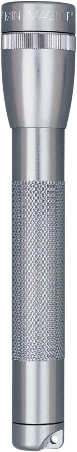 Maglite Mini Incandescent 2-Cell AA Flashlight with Holster, Gray