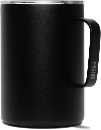MiiR, Camp Cup, Vacuum Insulated, Stainless Steel with Slide Lid, BPA Free, Black, 16 Fluid Ounces
