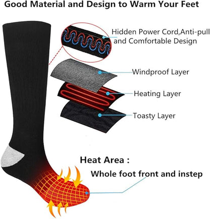 Savior Heated Socks,Rechargeable Electric Heated Socks for Men Women,Winter Foot Warmers,Suitable for Outdoor Work,Skiing,Skating,Cycling,Camping,Fishing,Hunting,etc.