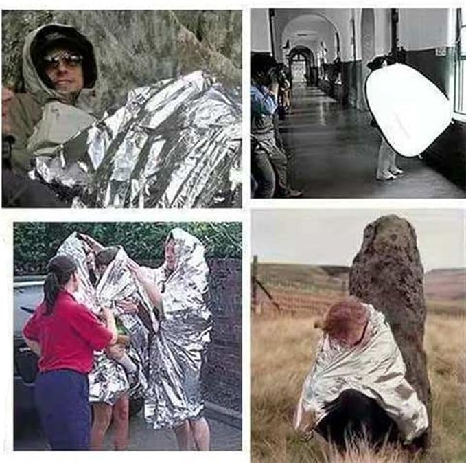 Emergency Blanket Stormproof Survival Blanket, 82""x52"", Water Resistant Fire Retardant Thermal Blanket with Carrying Bag for Outdoor Camping Hiking, Silver