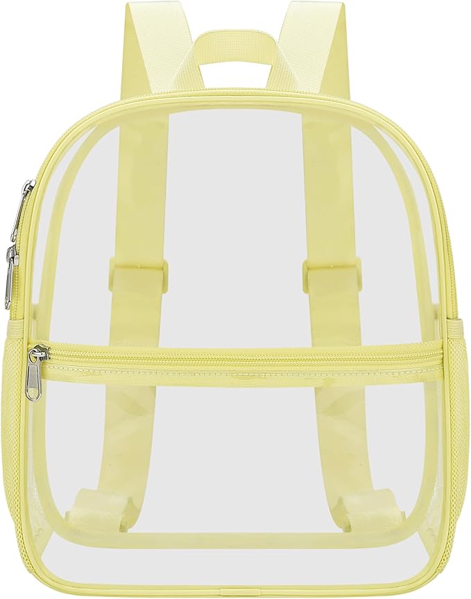 Oraben Clear Backpack for Stadium Events Clear Stadium Backpack 12x6x12 Bag (Nylon Shoulder Straps, Yolk Yellow)